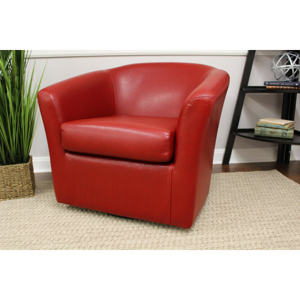Ebern Designs Agee Upholstered Swivel Barrel Chair & Reviews Wayfair